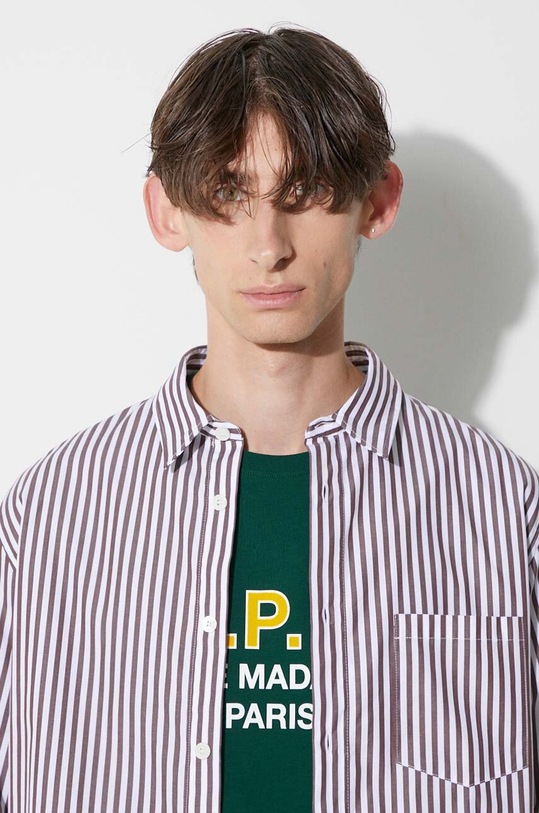 A.P.C. camicia in cotone COGEC.H12512 marrone