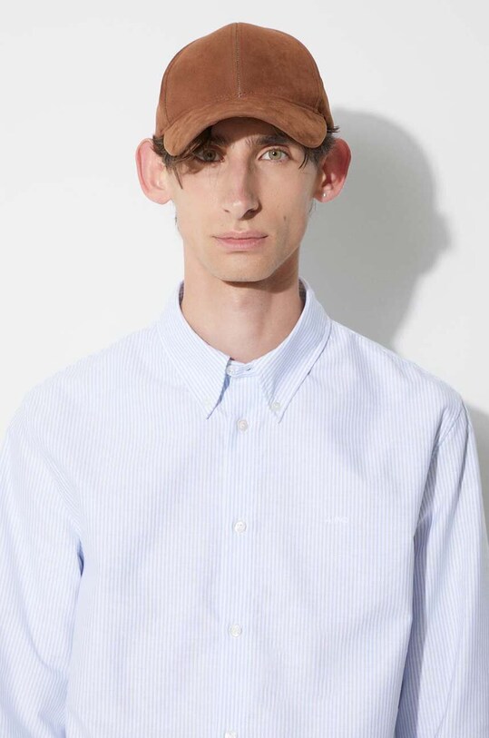 Бавовняна сорочка A.P.C. COGUH.H12499 блакитний