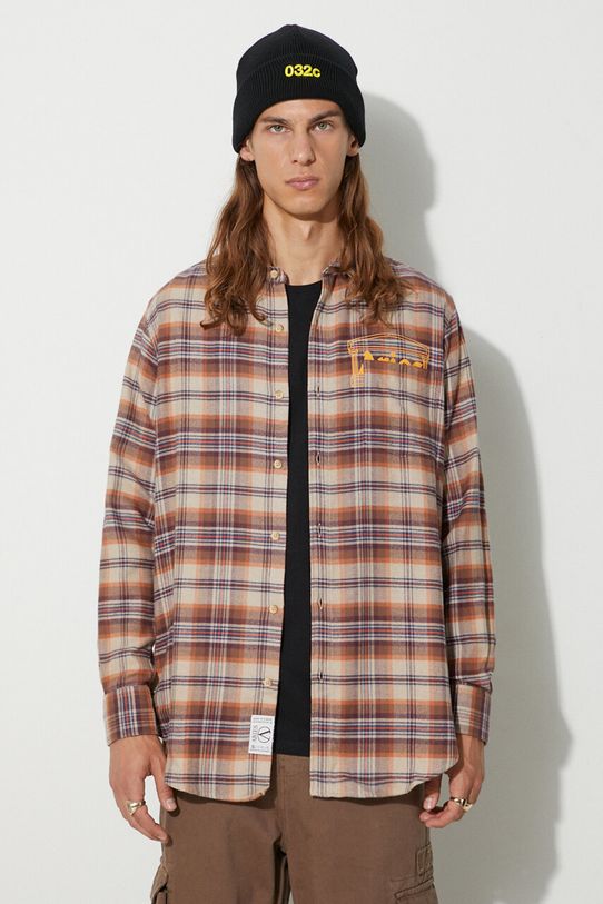 Aries cotton shirt classic brown FUAR40103