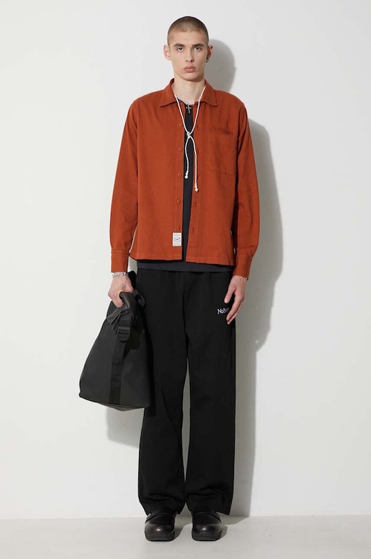 Хлопковая рубашка Aries FUAR40115 коричневый AW23