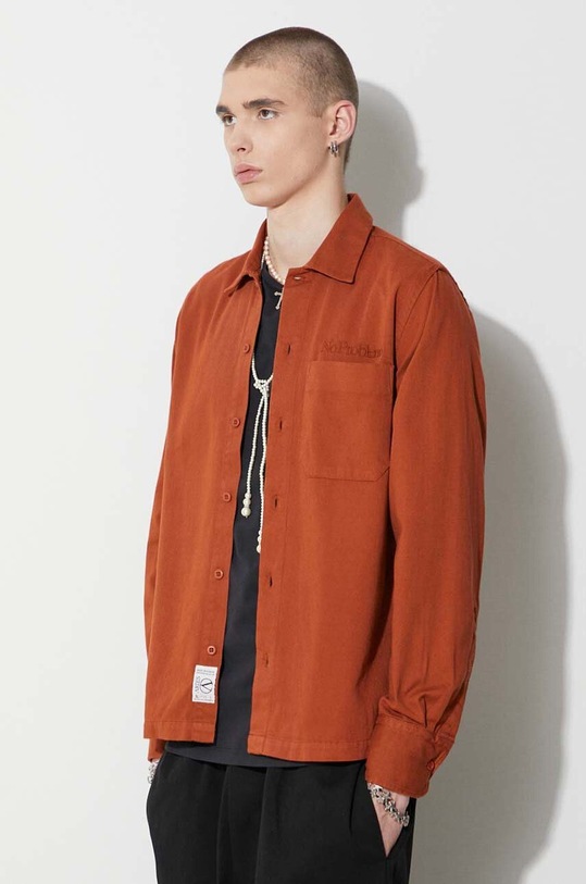 Одежда Хлопковая рубашка Aries FUAR40115 коричневый