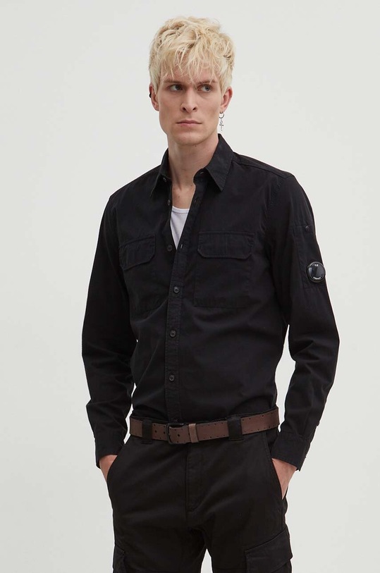 C.P. Company koszula GABARDINE BUTTONED SHIRT czarny 15CMSH157A002824G