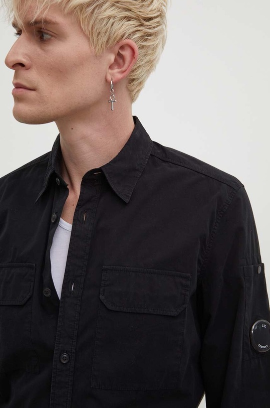 C.P. Company koszula GABARDINE BUTTONED SHIRT 15CMSH157A002824G czarny