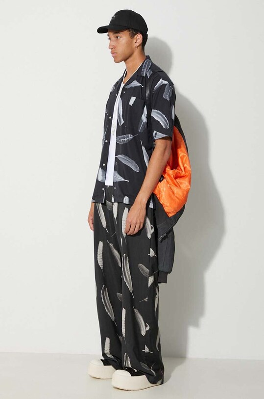 Marcelo Burlon cămașă din bumbac Aop Wind Feather Hawaii CMGG001F23JER0011001 negru AW23