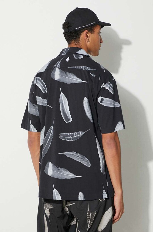 Îmbrăcăminte Marcelo Burlon cămașă din bumbac Aop Wind Feather Hawaii CMGG001F23JER0011001 negru
