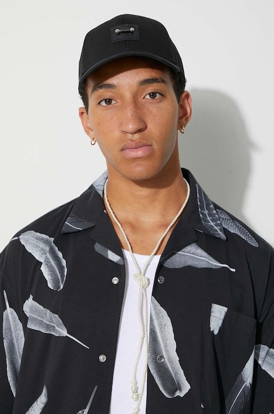 Marcelo Burlon koszula bawełniana Aop Wind Feather Hawaii CMGG001F23JER0011001 czarny