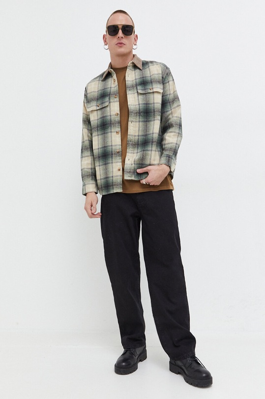 Abercrombie & Fitch koszula bawełniana KI125.3082.178 beżowy AW23