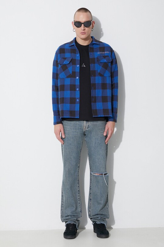 Pamučna košulja Universal Works L/S Utility Shirt 29177 plava AW23