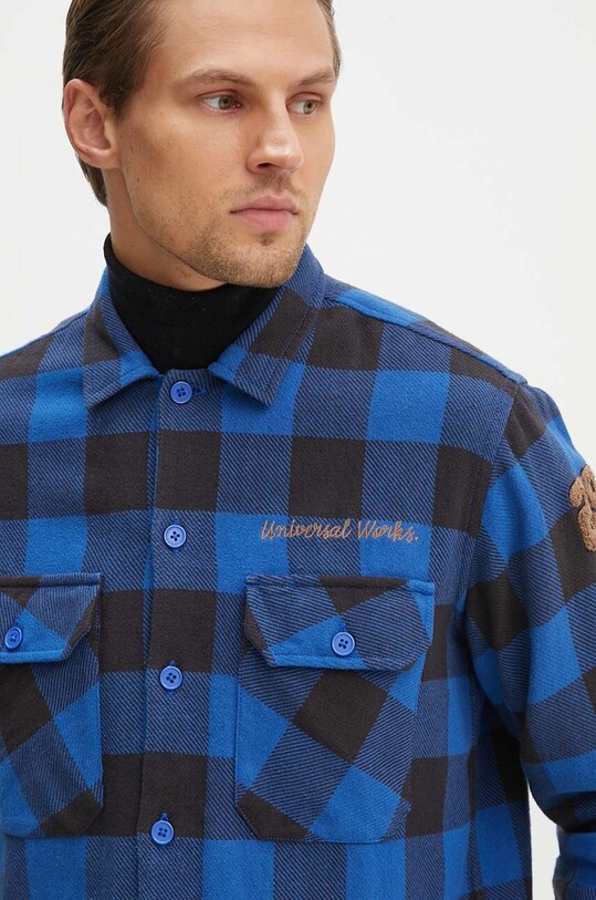 Βαμβακερό πουκάμισο Universal Works L/S Utility Shirt μπλε 29177