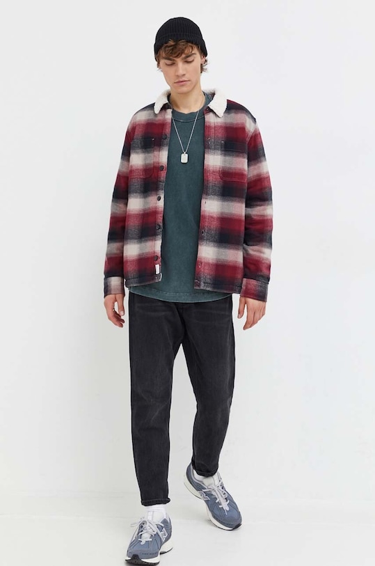 Hollister Co. geacă cu aspect de cămașă KI325.3124.528 burgundia AW23