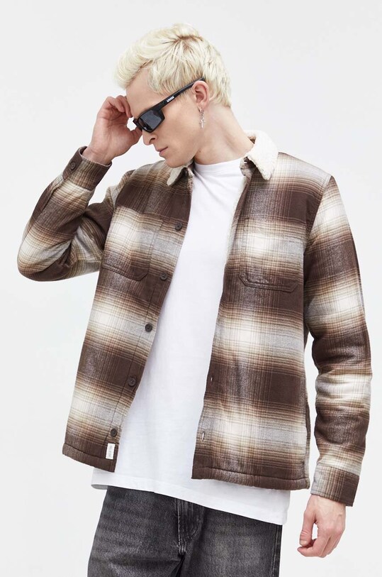 Hollister Co. geacă cu aspect de cămașă cu captuseala maro KI325.3125.408