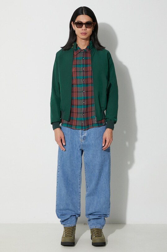 Corridor cotton shirt Ruby Waffle Madras LS LS0127 green AW23