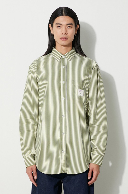 Drôle de Monsieur cotton shirt La Chemise Rayée button-down green C.SH144.CO082.KK