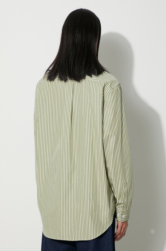 Clothing Drôle de Monsieur cotton shirt La Chemise Rayée C.SH144.CO082.KK green