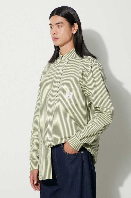 Drôle de Monsieur cotton shirt La Chemise Rayée green C.SH144.CO082.KK