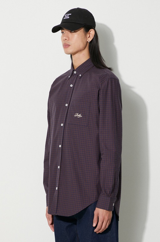 Drôle de Monsieur cotton shirt La Chemise Carreaux brown C.SH122.CO069.BN