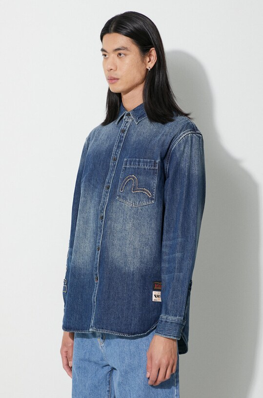 Abbigliamento Evisu camicia di jeans Seagull Appolique 2EAHTM3SL8012RXCT blu