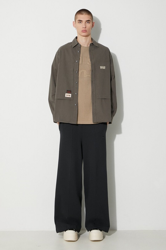 Evisu camicia in cotone Camuflage Brushstoke Daicock Print 2EAHTM3SL8014RXCT verde AW23