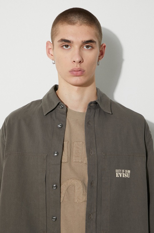 Košile Evisu Camuflage Brushstoke Daicock Print 2EAHTM3SL8014RXCT zelená