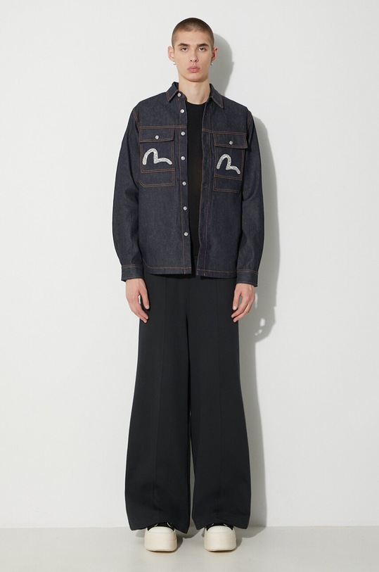 Evisu camicia di jeans Cloud Element Seagull 2EAHTM3SL7031XXCT blu navy AW23