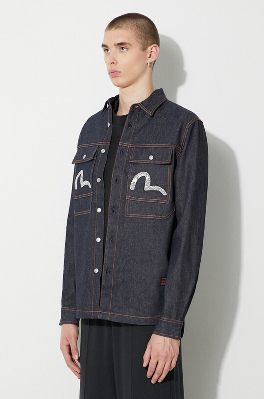 Τζιν πουκάμισο Evisu Cloud Element Seagull σκούρο μπλε 2EAHTM3SL7031XXCT