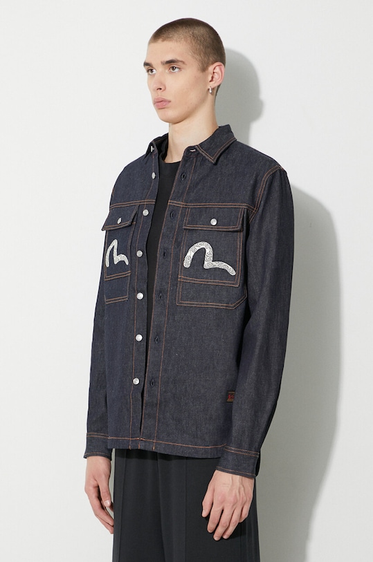 Evisu camicia di jeans Cloud Element Seagull blu navy 2EAHTM3SL7031XXCT