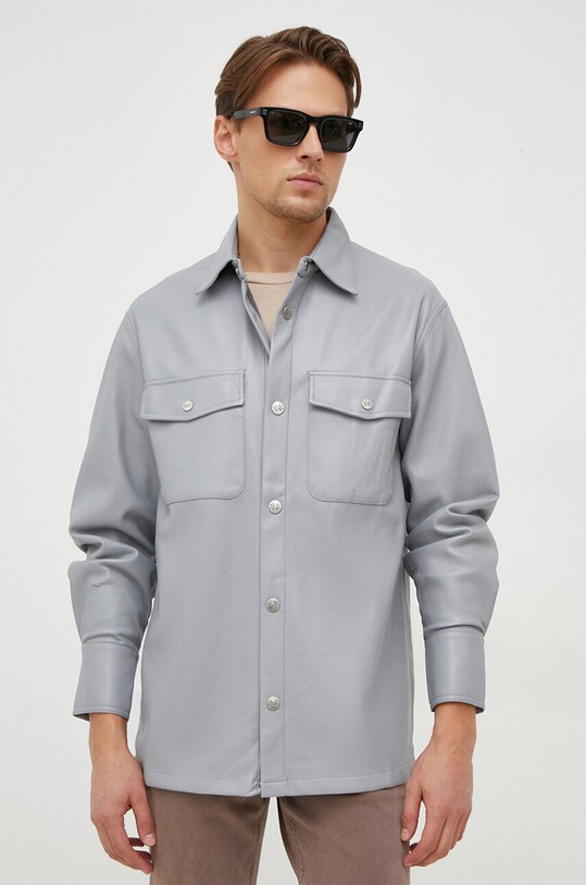 Сорочка United Colors of Benetton casual сірий 5QWAUQ02W.16K