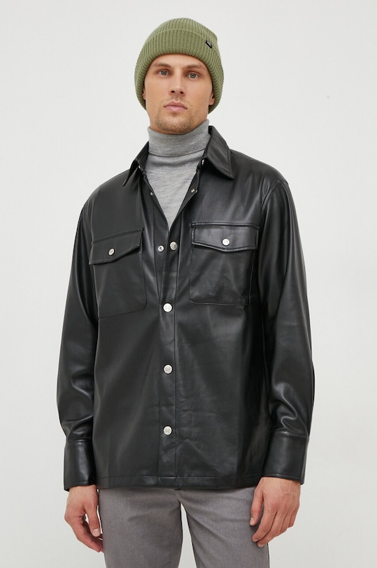 Košeľa United Colors of Benetton čierna 5QWAUQ02W.100