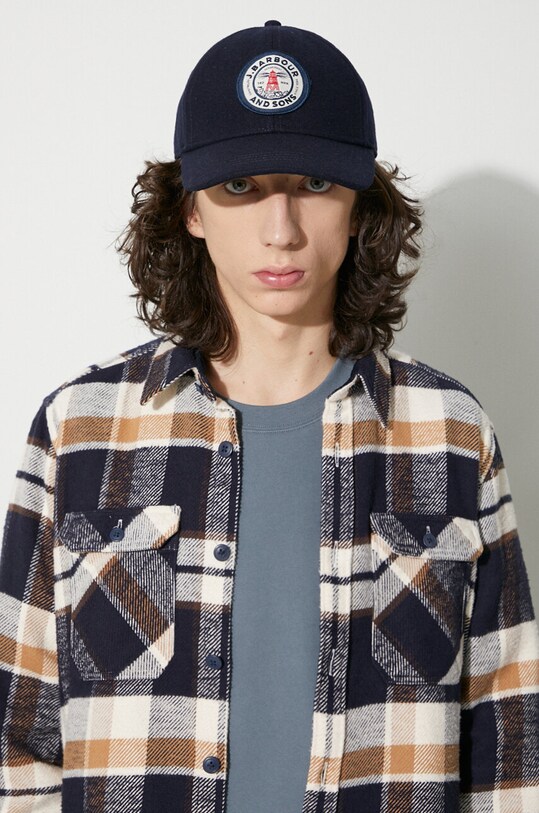 Barbour cotton shirt Mountain Tailored Shirt MSH5361 navy