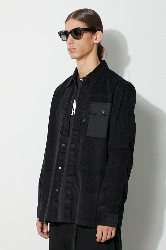 Maharishi cămașă din velur Hemp Cord Utility Shirt negru 4566.BLACK