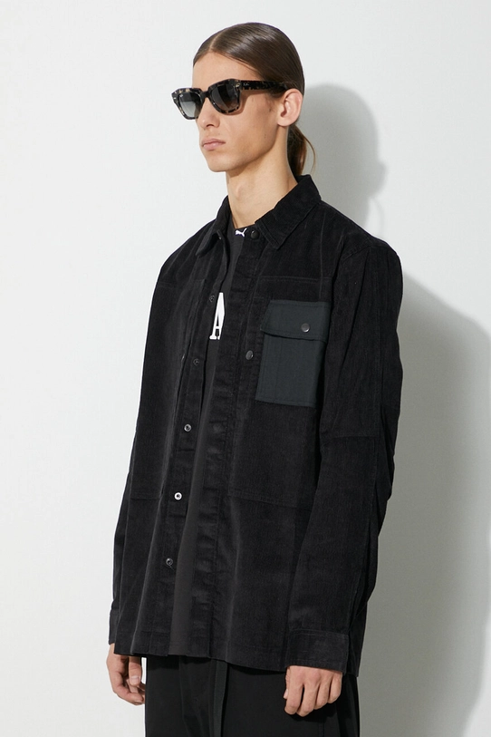 Maharishi koszula sztruksowa Hemp Cord Utility Shirt czarny 4566.BLACK