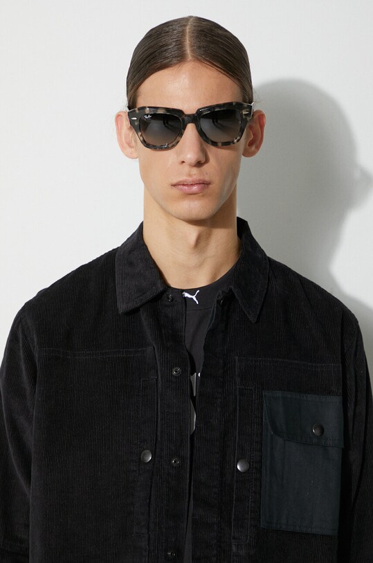 Maharishi cămașă din velur Hemp Cord Utility Shirt 4566.BLACK negru