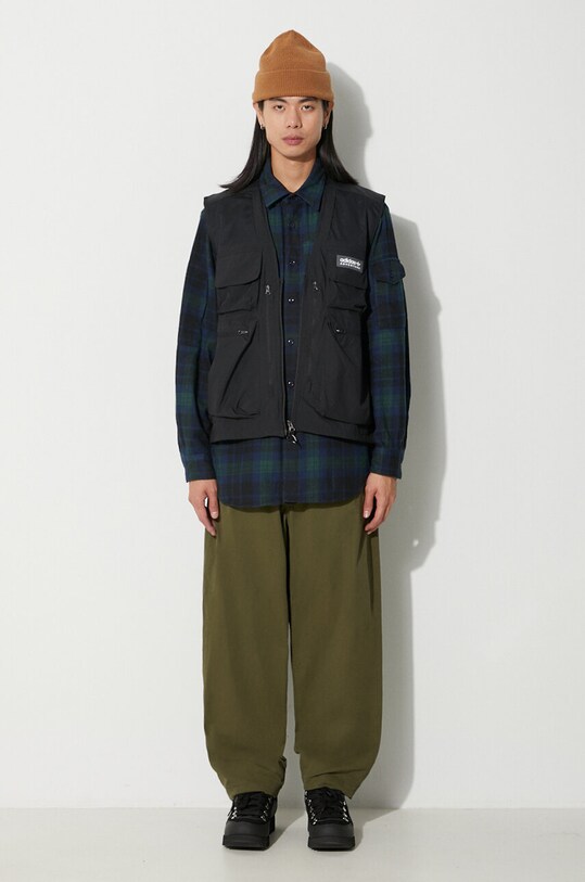 Engineered Garments cămașă din bumbac Trail Shirt 23F1A026.ES055 negru AW23
