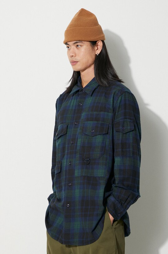 Βαμβακερό πουκάμισο Engineered Garments Trail Shirt μαύρο 23F1A026.ES055