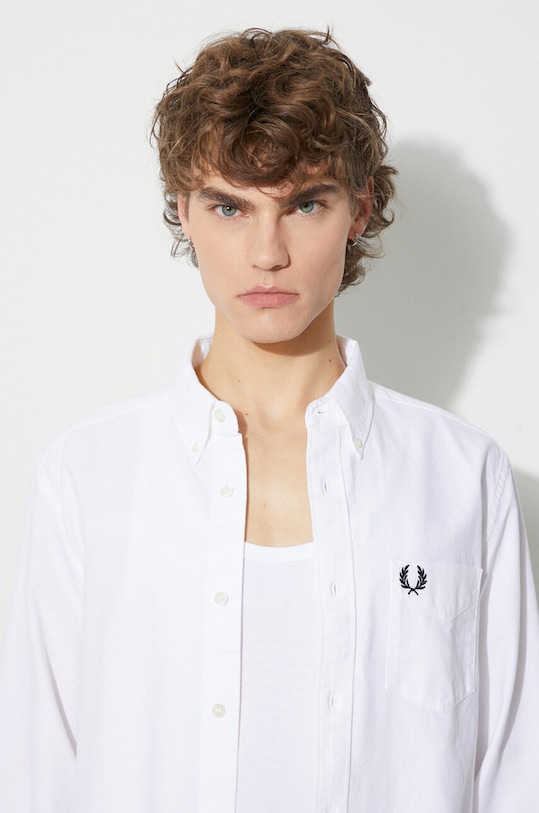 Bavlnená košeľa Fred Perry m5516.100 biela