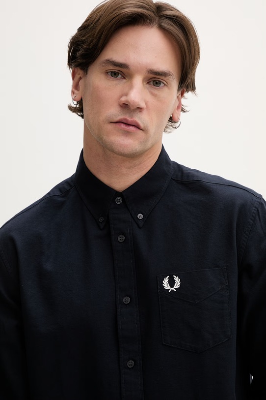 Fred Perry koszula bawełniana granatowy M5516.608