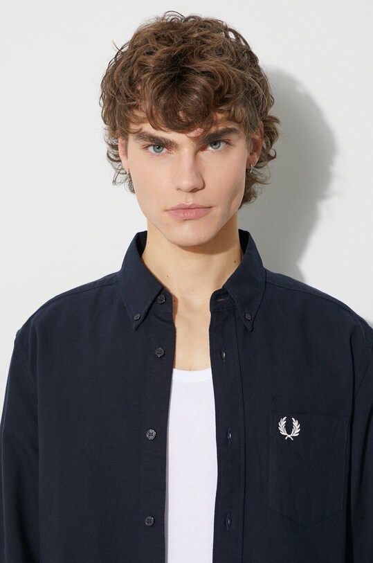 Fred Perry camicia in cotone M5516.608 blu navy