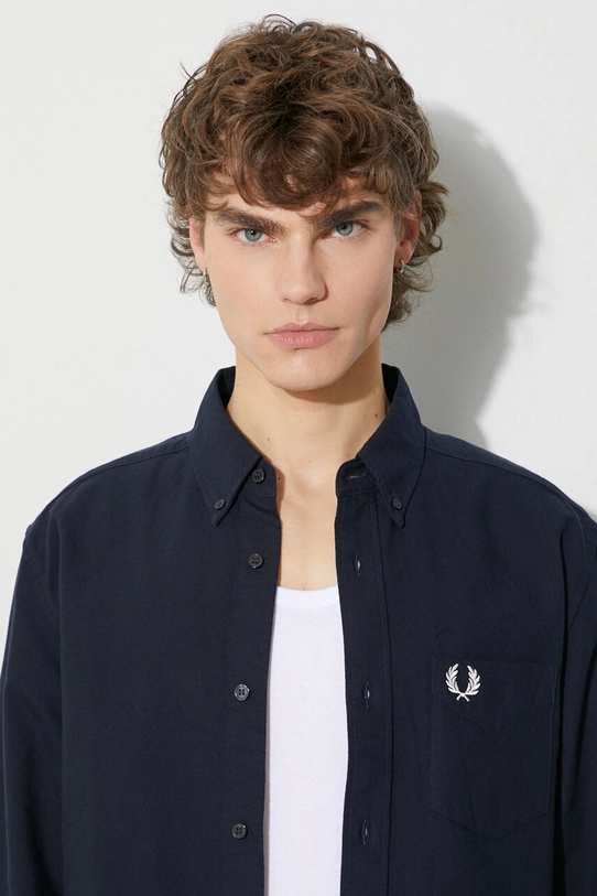 Fred Perry camicia in cotone M5516.608 blu navy