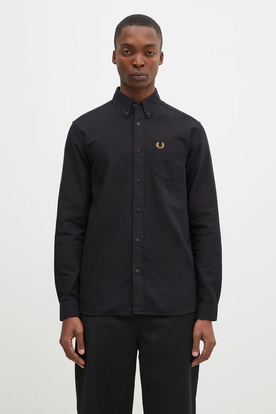 Fred Perry camicia in cotone regolare nero M5516.R88