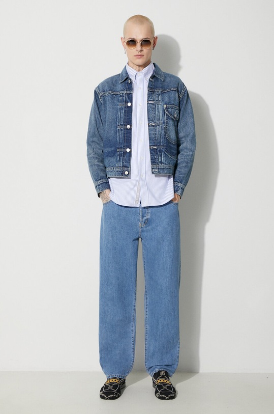 Human Made cotton shirt Stripe B.D HM26SH002 blue AW23