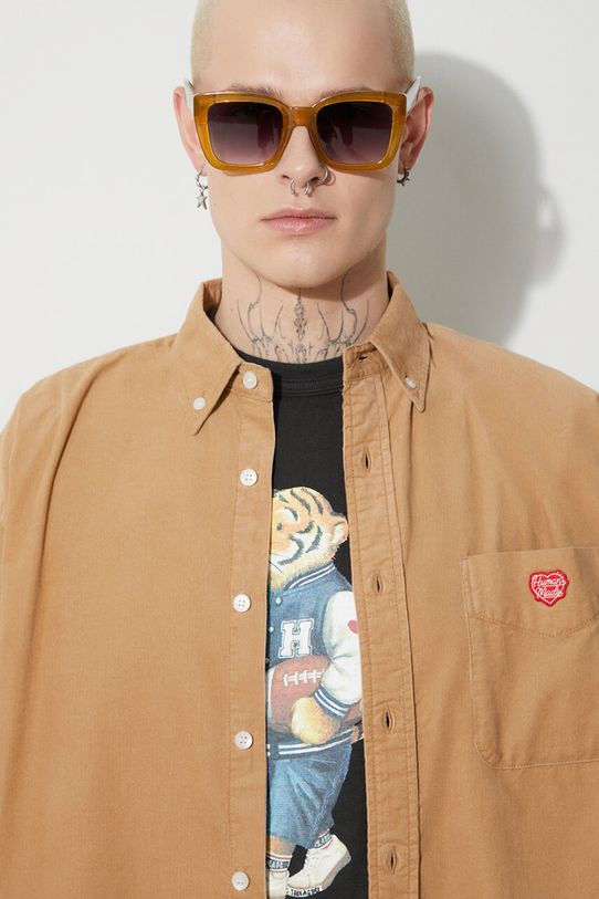 Вельветова сорочка Human Made Corduroy B.D HM26SH009 бежевий