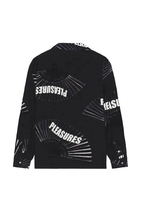 Одежда Хлопковая рубашка PLEASURES Fans Long Sleeve Button Down P23W003.BLACK чёрный