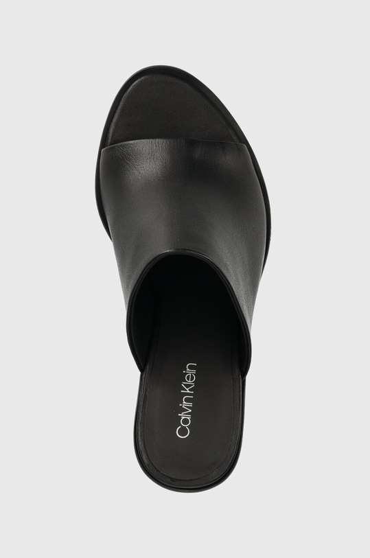 Calvin Klein infradito in pelle CURVED STILETTO MULE nero HW0HW01628