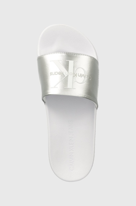 Šľapky Calvin Klein Jeans SLIDE NY PEARL biela YW0YW01243