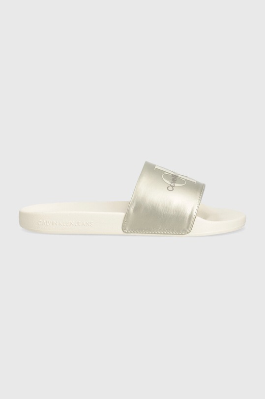 Шлепанцы Calvin Klein Jeans SLIDE NY PEARL YW0YW01243 серебрянный AW24
