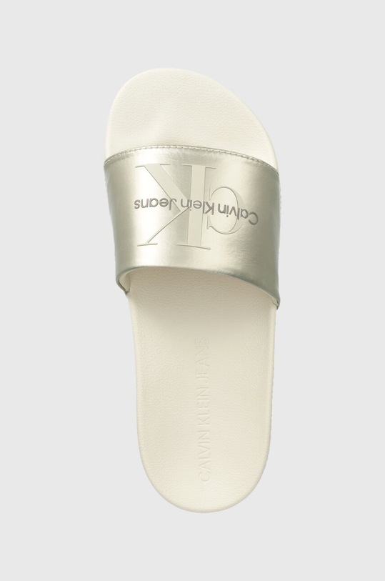 Шлепанцы Calvin Klein Jeans SLIDE NY PEARL серебрянный YW0YW01243