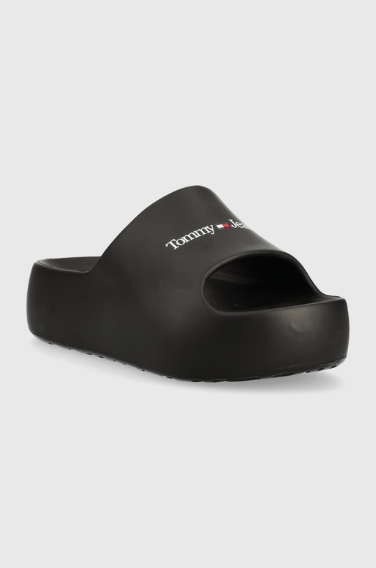 Natikače Tommy Jeans TJW CHUNKY FLATFORM EN0EN02438 crna AW23