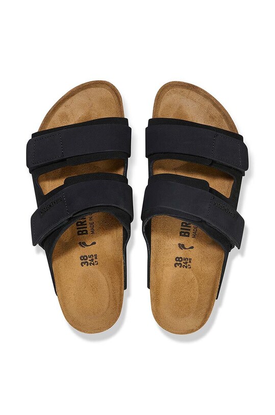 Birkenstock ciabatte slide in camoscio Uji 1024832.Uji nero