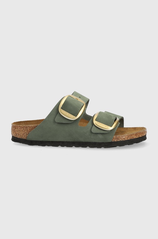 Nubukové pantofle Birkenstock Arizona semišová kůže zelená 1025367