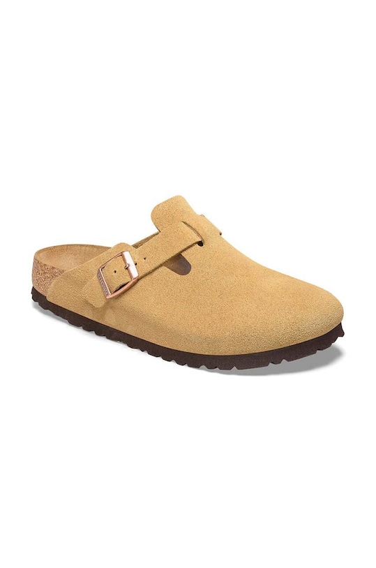 Замшевые шлепанцы Birkenstock Boston 1026164 бежевый SS25
